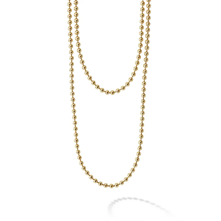 Caviar Gold Necklace in 18K Yellow Gold 18"