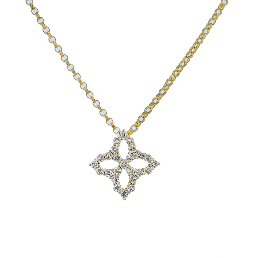 Venetian Princess 0.16ct Diamond Pendant in 18K White Gold, 18" chain
