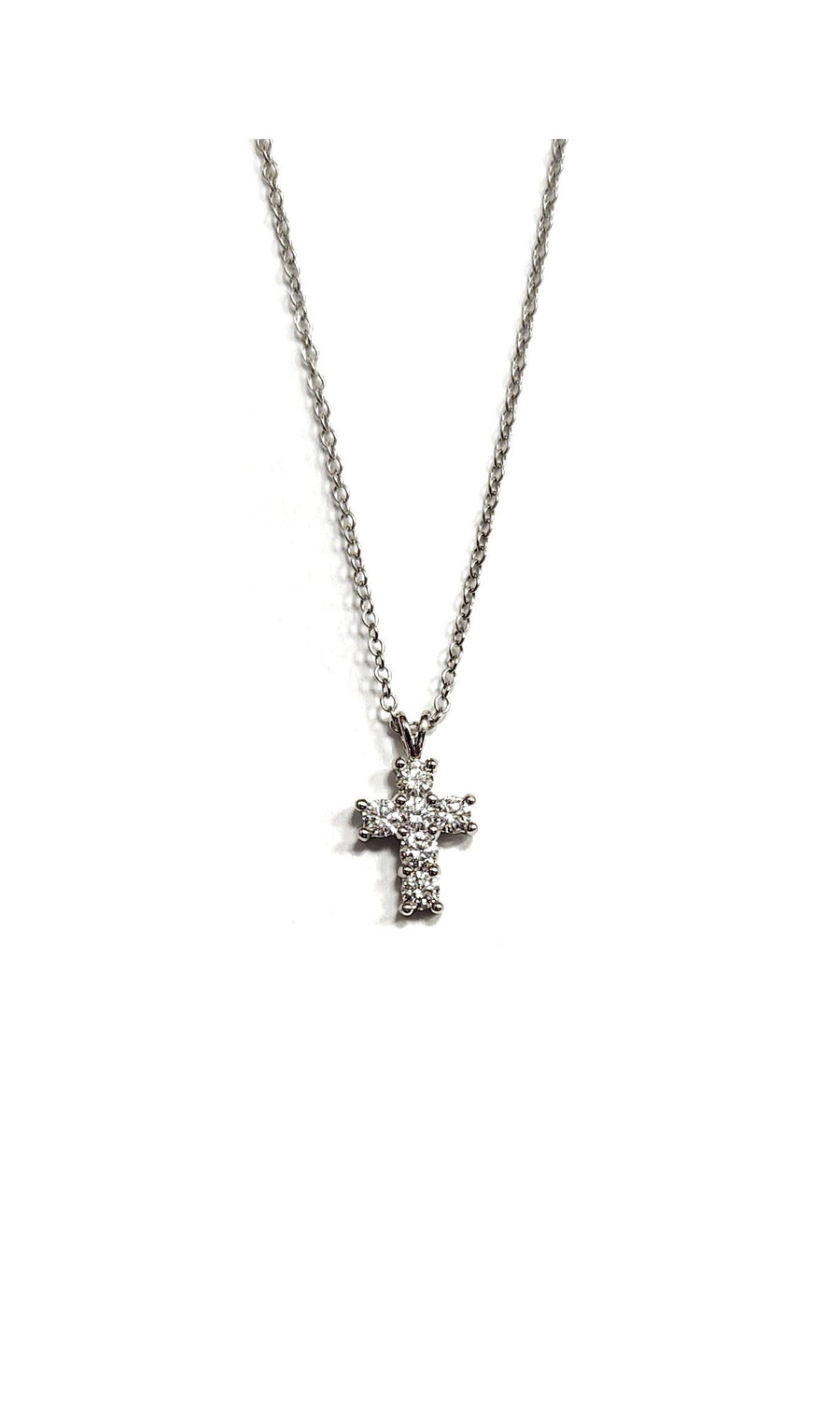 0.45ct Diamond Cross Pendant in Platinum, 16" chain