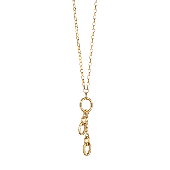 Design Your Own 2 Station Charm Belcher Necklace in 18K Yellow Gold, 17-18"