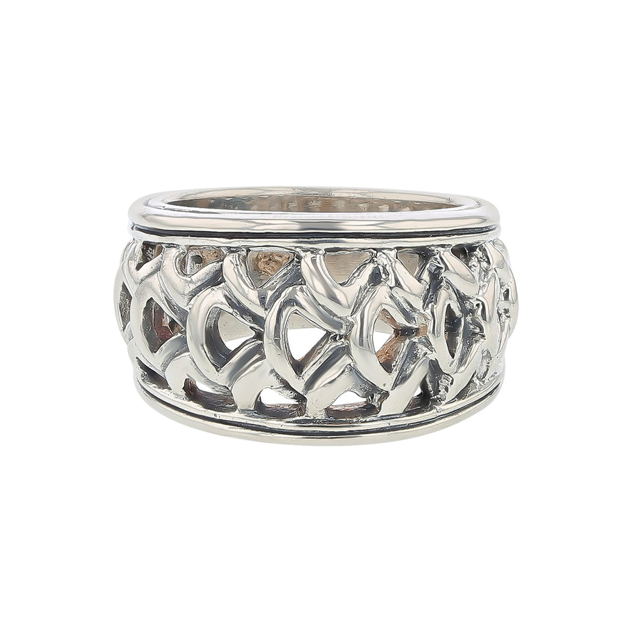 Slane Basket Weave Dome Ring in Sterling Silver