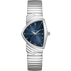 Ventura Quartz Watch with Blue Dial in Stainless Steel, Flex Bracelet