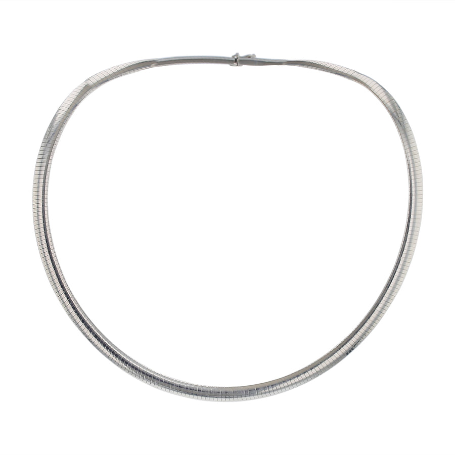 Omega Necklace in 14K White Gold, 18.5in