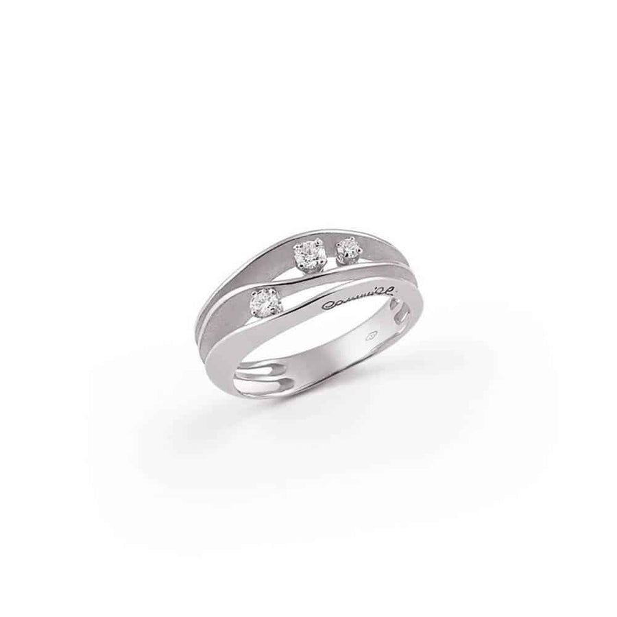 Dune Diamond Ring in 18K White Ice Gold, Size 7.5