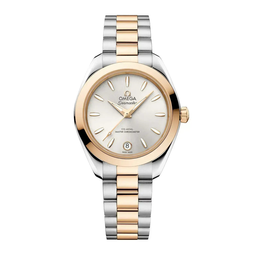 30mm Seamaster Aqua Terra Watch with Silver Dial in Stainless Steel and 18K Yellow Gold, Bracelet