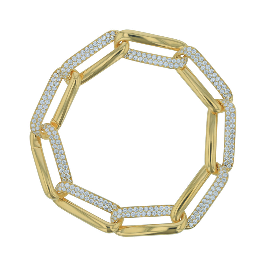 INSIDE/OUT Diamond Link Bracelet in 18K Yellow Gold,