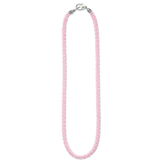 Pink Caviar Rope Necklace in 18K Yellow Gold Sterling Silver and Ceramic 18"