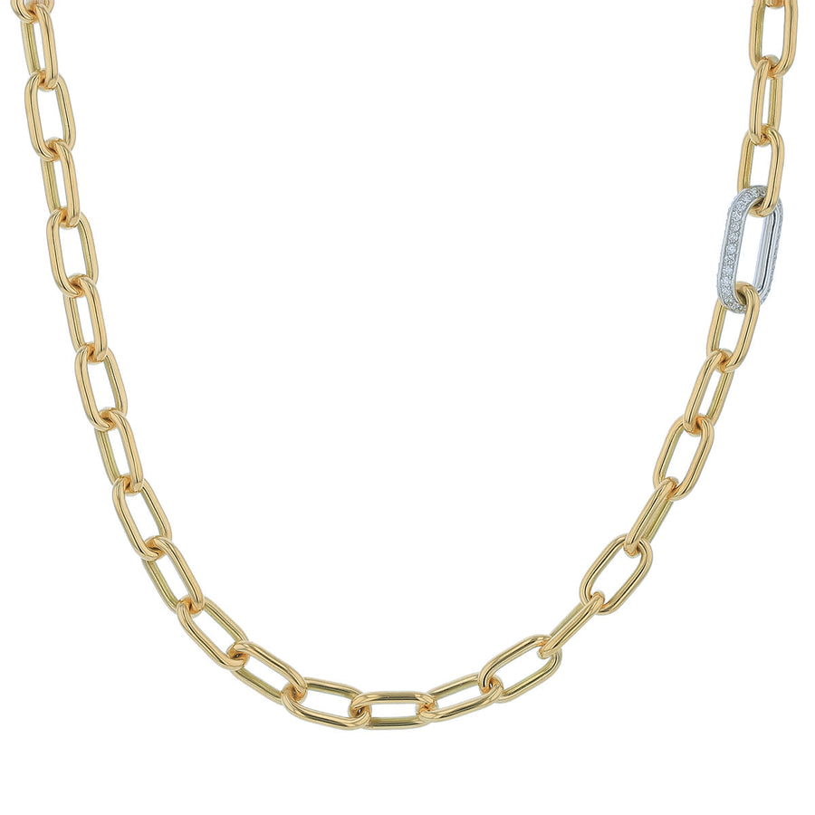 Classic 0.25ct Diamond Chain Necklace in 18K Yellow and White Gold, 17"