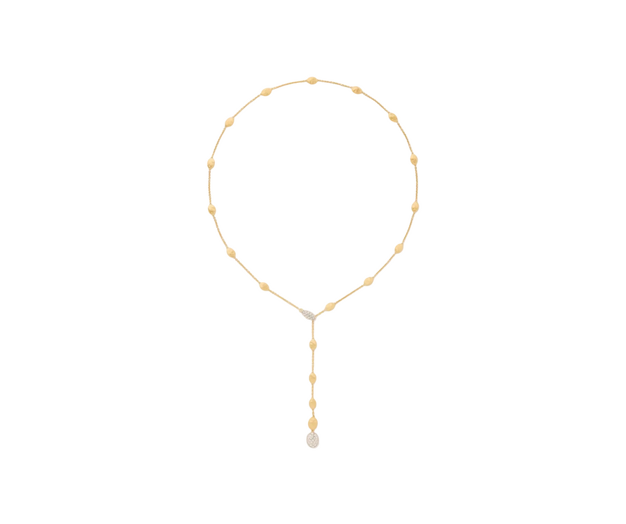Sivilgia 0.36ct Diamond Lariat Necklace in 18K Yellow and White Gold, 18"