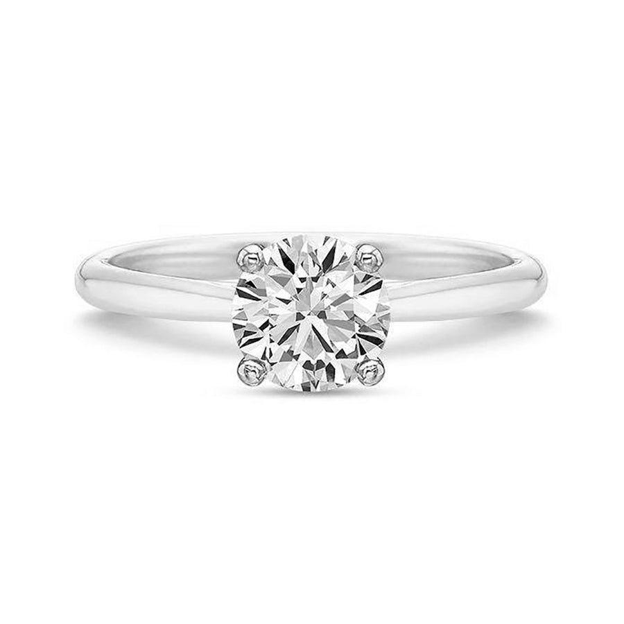 New Aire 2.1mm Solitaire Ring Semi Mount in 18K White Gold for 1.00ct Round Center