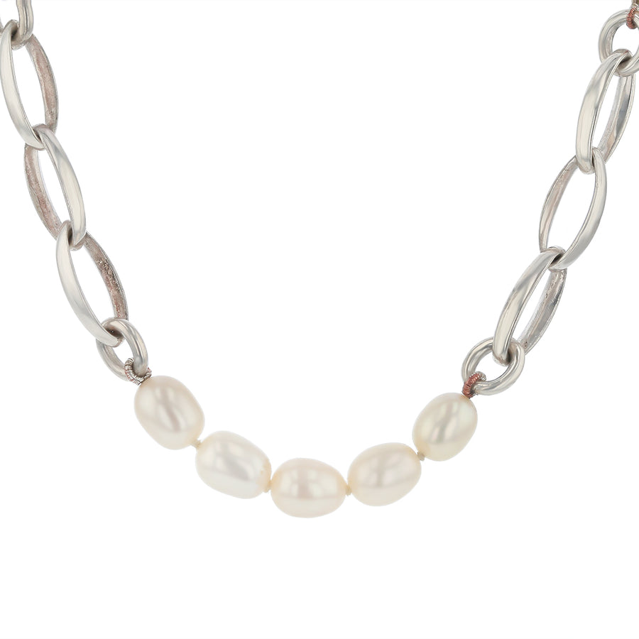 Slane Fresh Water Pearl Necklace in Sterling Silver, 16"