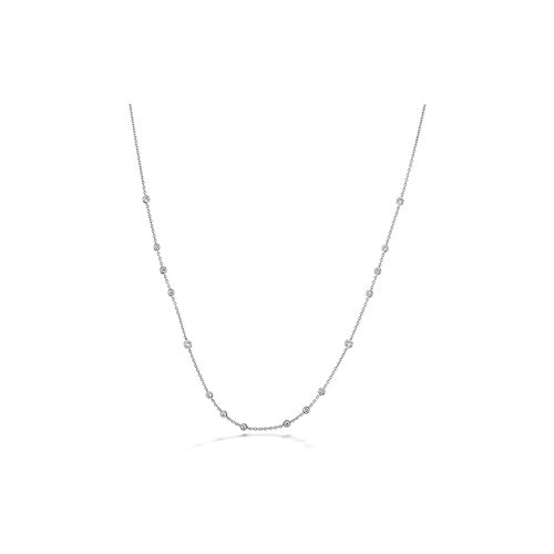 Cascade 0.72-0.81ct Diamond 16 Stone Necklace in 18K White Gold, 18"