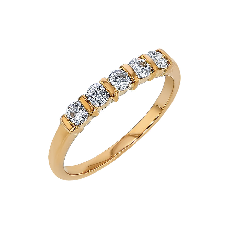 Suna 0.30ct Diamond 5 Stone Band in 18K Yellow Gold, size 5.5