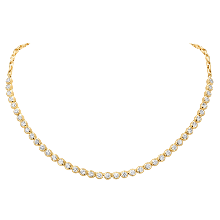 Moonlight 3.88ct Diamond Semi Line Necklace in 18K Yellow Gold, 16"