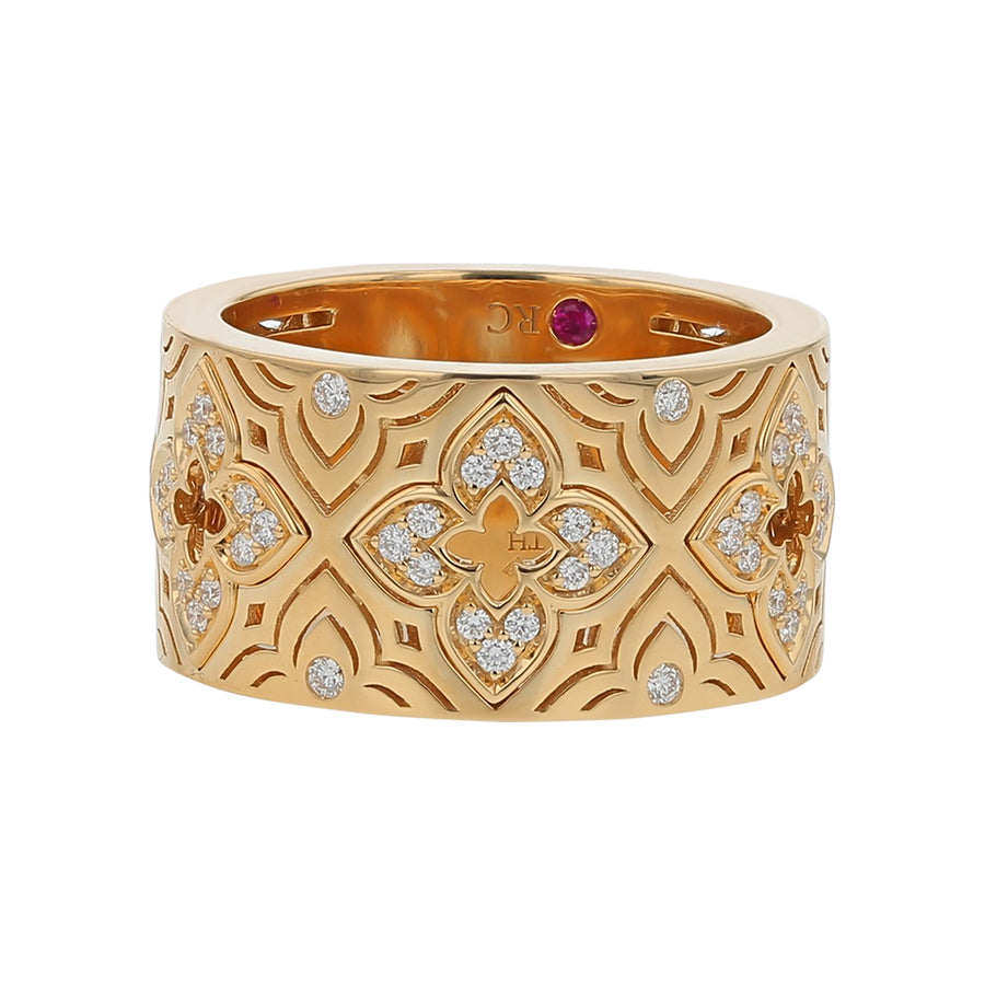 Venetian Princess 0.25Ct Diamond Ring Wide in 18K Yellow Gold