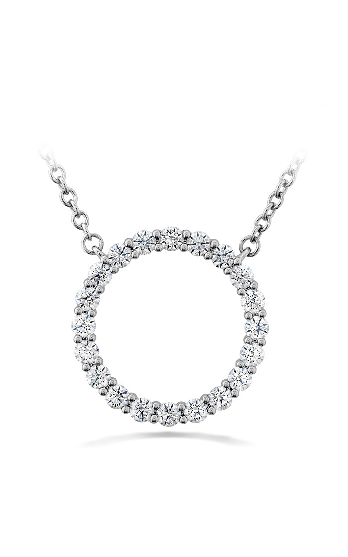 0.35-0.45ct Diamond Circle Necklace in 18K White Gold, 18"