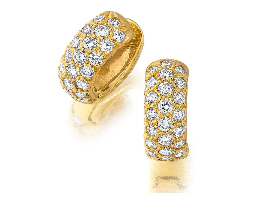 0.90ct Diamond Huggie Hoop Earrings in 18K Yellow Gold