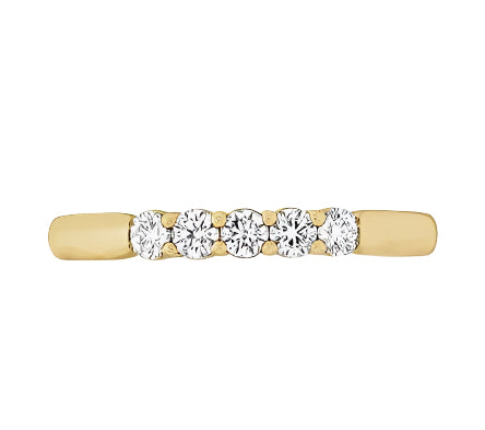 Diamond Signature 5-Stone Band in 18K Yellow Gold, Size 6.5