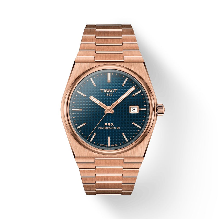 40mm PRX Powermatic 80 Watch with Blue Dial in Stainless Steel with Rose Gold PVD, Bracelet