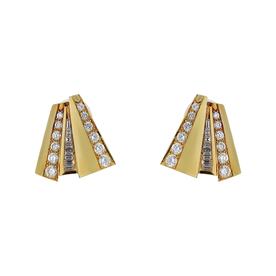 1.448ct Diamond and 1.02ct Mixed Cut Diamond Earrings in 14K Yellow Gold