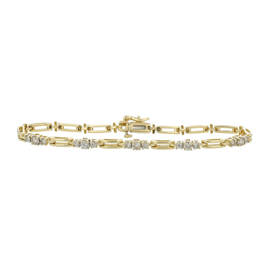 0.80ct Diamond Partway Bracelet in 14K White and Yellow Gold, 7"