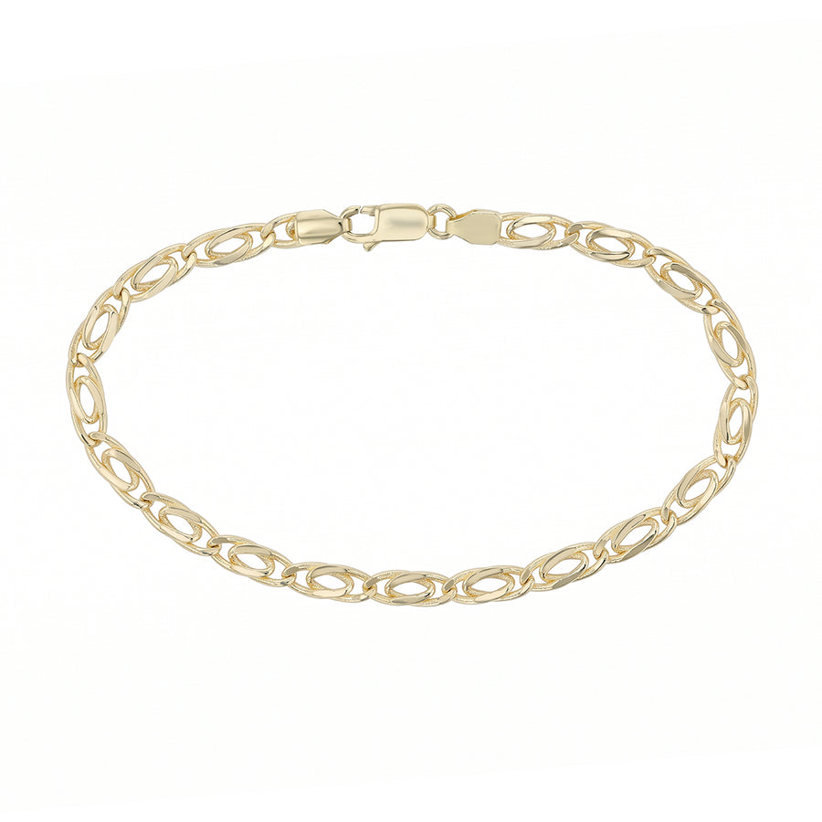 Flat Link Bracelet in 18K Yellow Gold, 8"