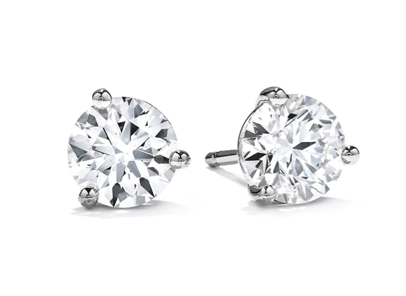 Diamond Stud Earrings in 18K White Gold
