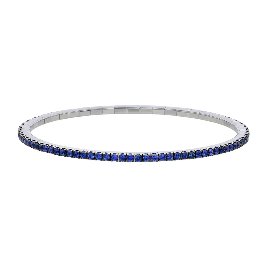2.76ct Sapphire Stretch Tennis Bracelet in 18K White Gold