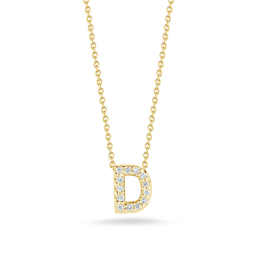 Tiny Treasures 0.06ct Diamond Love Letter "D" Pendant in 18K Yellow Gold on 16-18" chain