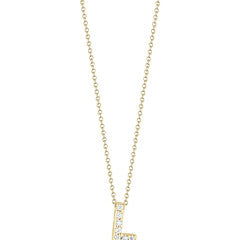 Tiny Treasures 0.03ct Diamond Love Letter "L" Pendant in 18K Yellow Gold, 16-18" chain