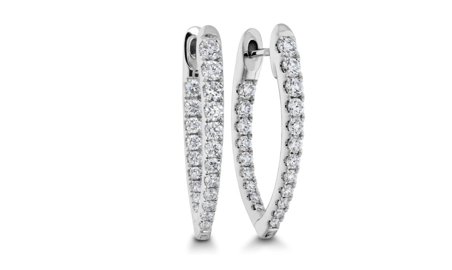 Imperial 0.73-0.82ct Diamond Inside Out Hoop Earrings in 18K White Gold