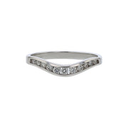 0.18ct Diamond Curved Band in 18K White Gold, size 6