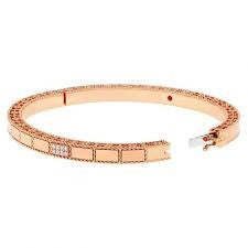 Mosaic 0.05ct Diamond Accent Bangle Bracelet in 18K Rose Gold