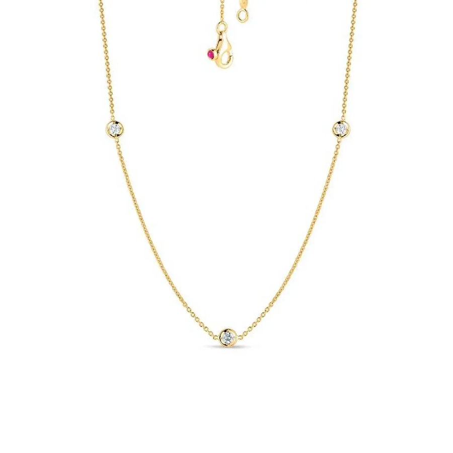 Diamonds by the Inch 0.38ct Diamond 3 Station Necklace in 18K Yellow Gold, 18"