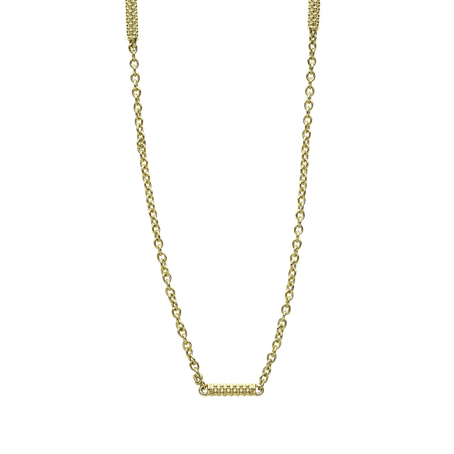 Signature Caviar 2mm Necklace 18K Yellow Gold 16-18"
