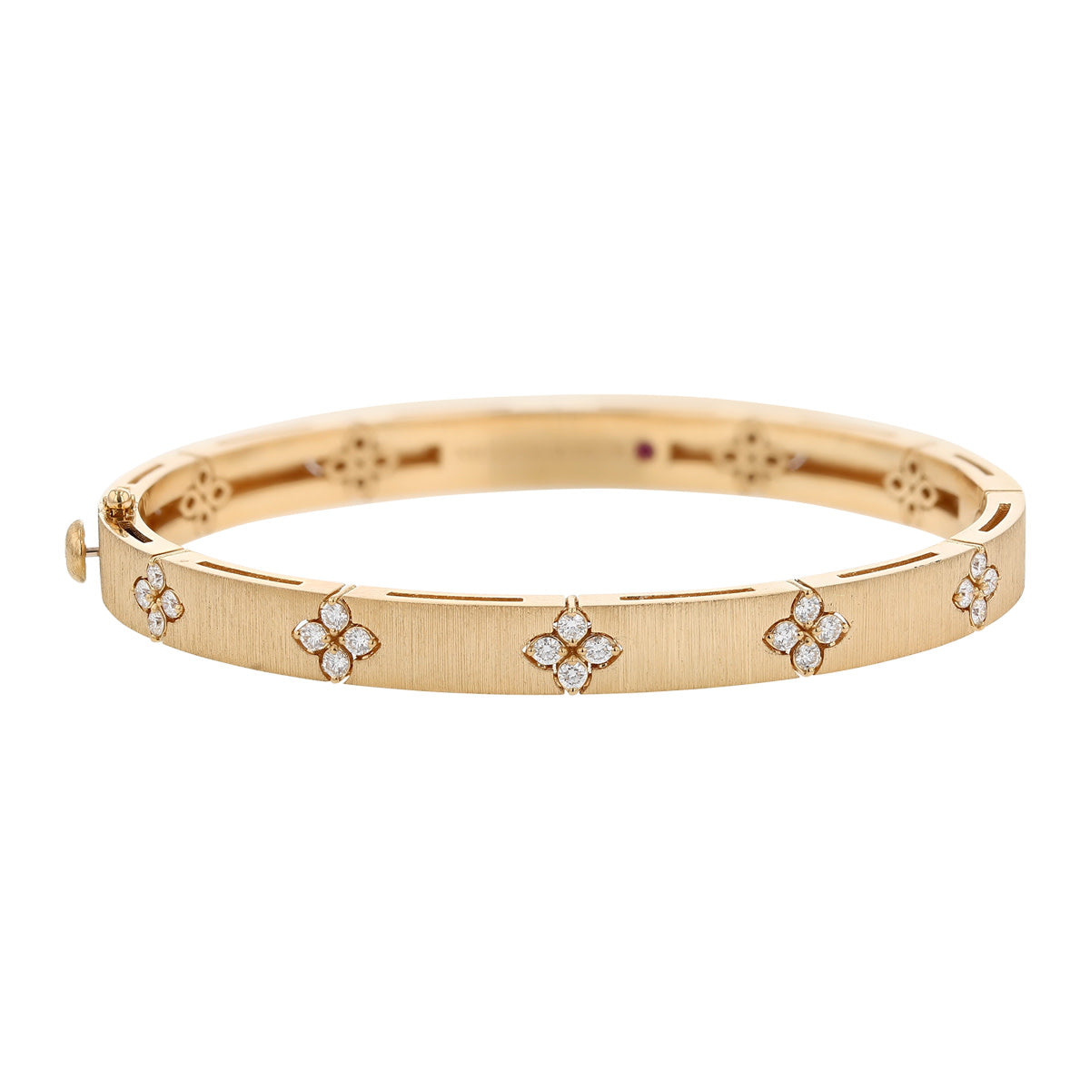 Love in Verona Diamond Narrow Satin Bangle in 18K Yellow Gold