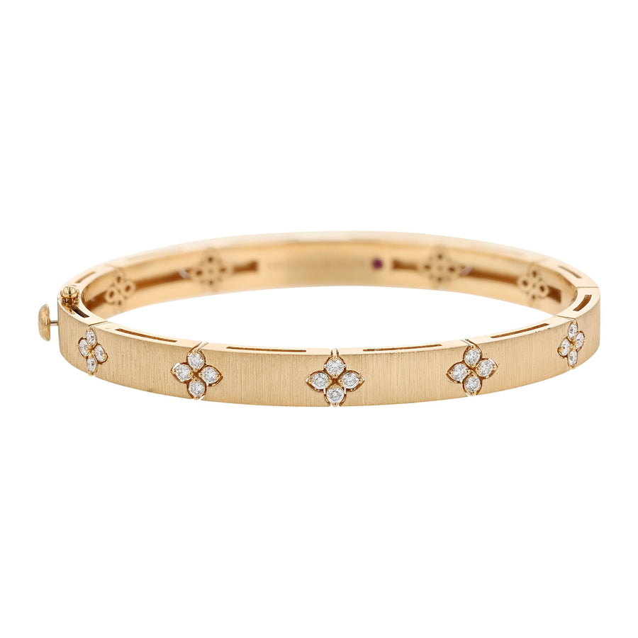 Love in Verona Diamond Narrow Satin Bangle in 18K Yellow Gold