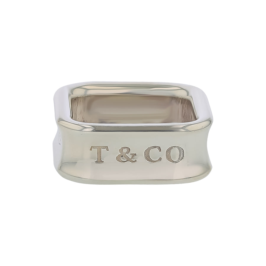 Tiffany & Co 8mm Square Ring in Sterling Silver, size 4.5