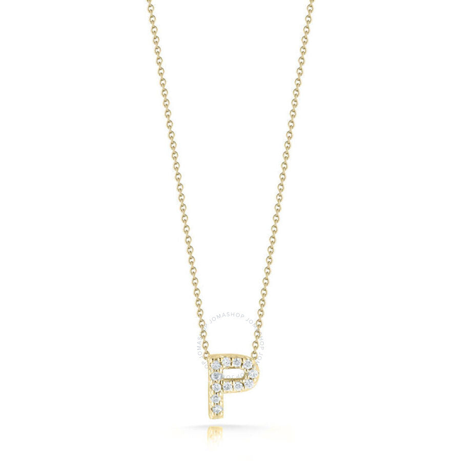 Tiny Treasures 0.05ct Diamond Love Letter "P" Pendant in 18K Yellow Gold, 16-18" chain