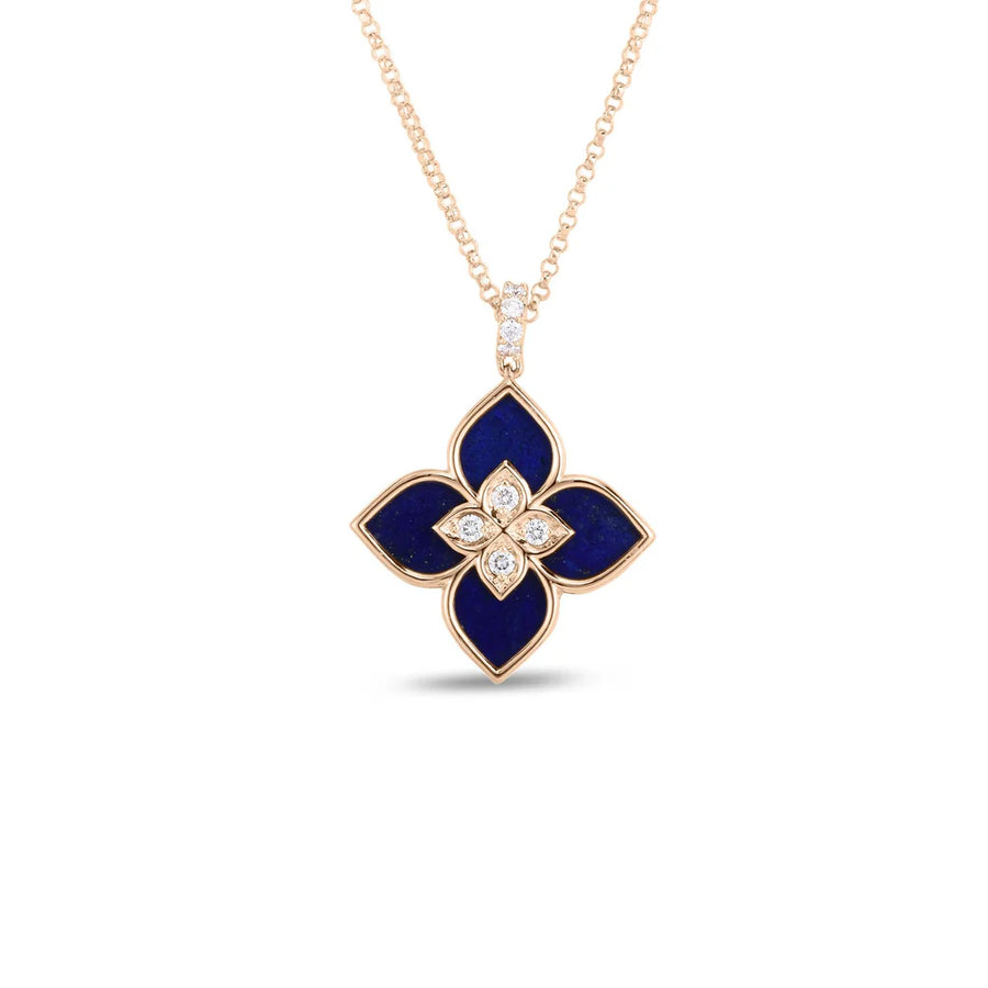 Venetian Princess 3.20ct Lapis and 0.09ct Diamond Pendant in 18K Rose Gold on 17in Chain
