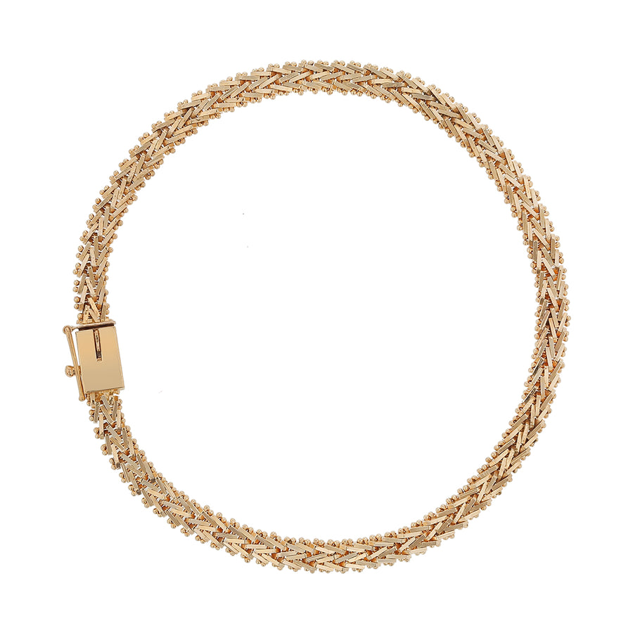 4.5mm Interwoven Chain 7.5" Bracelet in 18K Yellow Gold