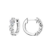 Stardust 0.59Ct Diamond Huggie Hoop Earrings in 18K White Gold