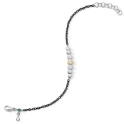 White Sapphire and Tsavorite Tennis Bracelet in Sterling Silver, 7in