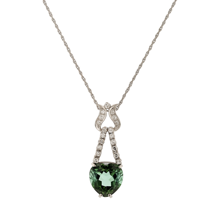 4.96ct Tourmaline and 0.19ct Diamond Pendant in Platinum, 18" chain