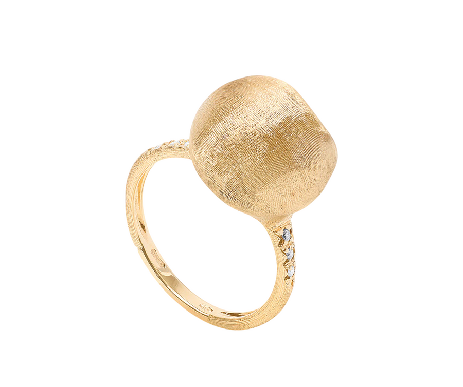Africa 0.04ct Diamonds Ring in 18K Yellow Gold, Size 7
