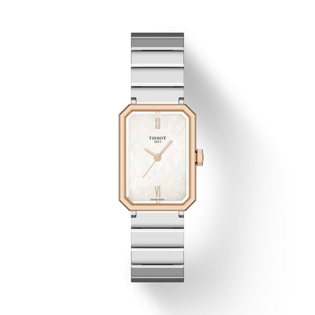 30mm SRV Watch with Mother of Pearl Dial in Stainless Steel with Rose Gold PVD, Bracelet