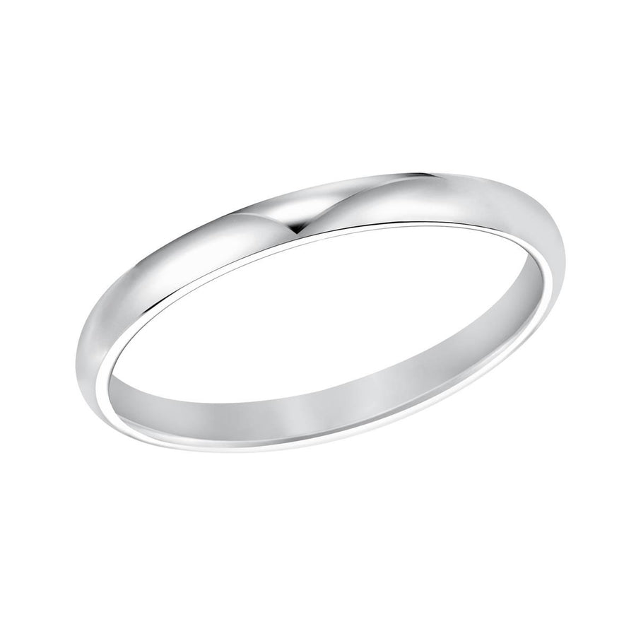 Low Dome Comfort Fit Wedding Band in 14K White Gold, Size 5