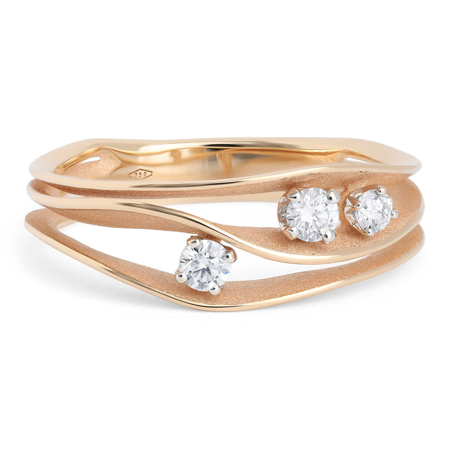 Dune Diamond Ring in 18K Orange Apricot Gold, Size 7