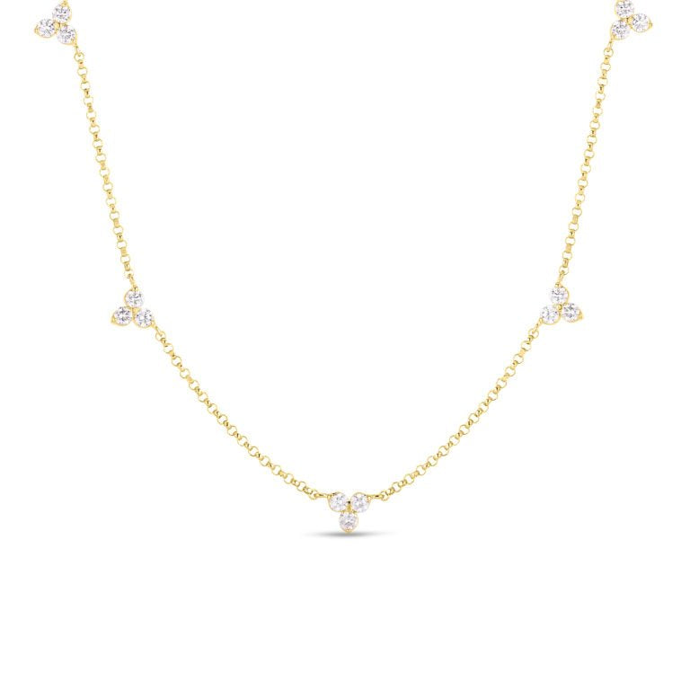 Love by the Inch 0.65ct Diamond Station Necklace in 18K Yellow Gold, 17"