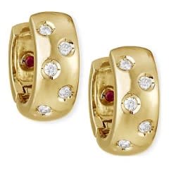 Round Diamond Wrap Earrings in 18K Yellow Gold, 14mm